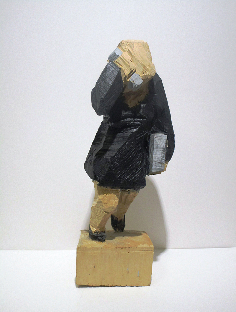 Business People, Holz bemalt, 2011, Hoehe 50 cm, 05 - Galerie Wroblowski